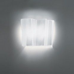 Artemide Logico parete micro fluorescente, difusor seda, fondo gris - iLamparas.com