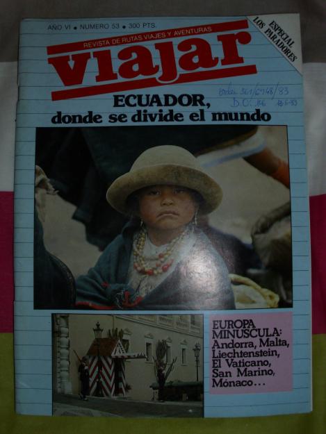 Vendo revistas viajar de 1984.