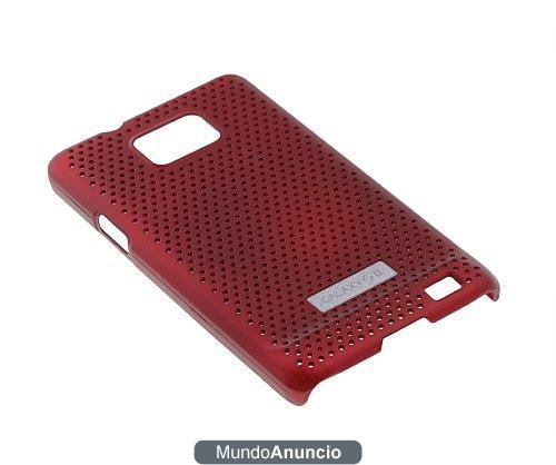 Samsung Galaxy S II GT-i9100 Look Cool - Carcasa de metal, color rojo