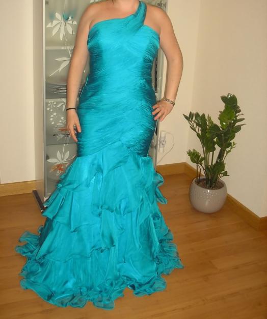 Vendo vestido fiesta verde aguamarina