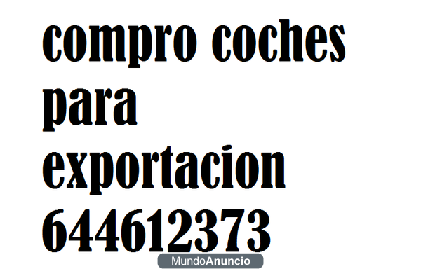 compro coches para exportacion