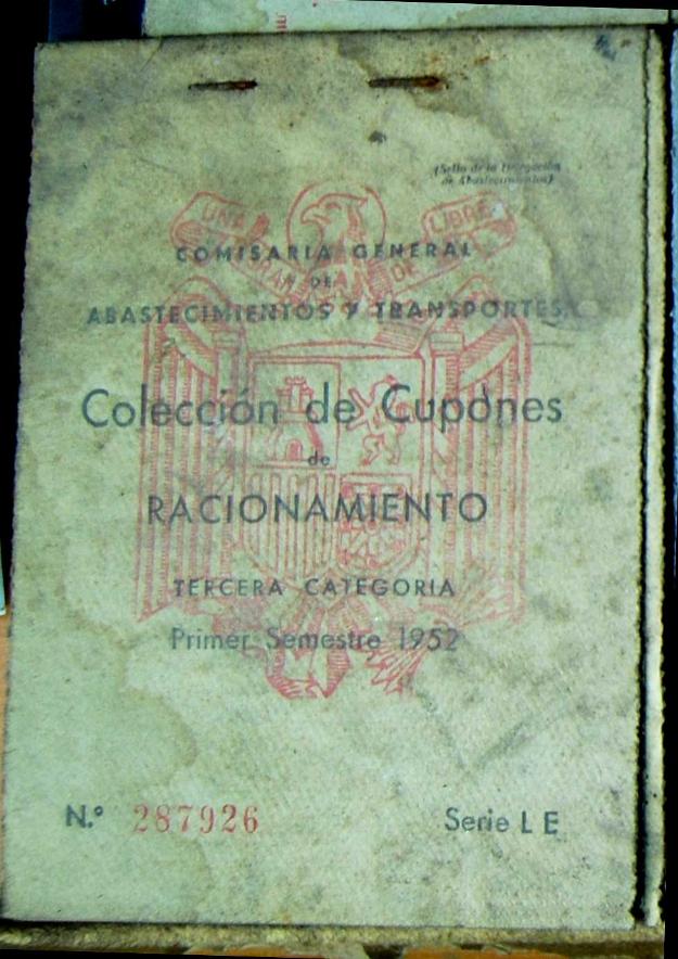 Cartilla racionamiento  1º semestre 1952 le287926