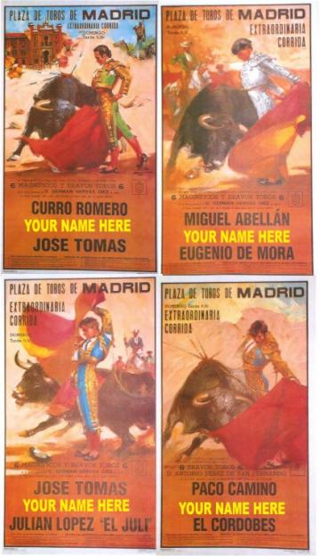 Carteles de toros y flamenco personalizados