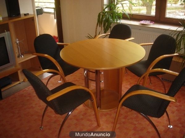 vendo mesa de salon con 6 sillas