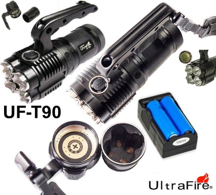 Kit Linterna Ultrafire UFT90 2.000 Lúmenes www.ledtron.es