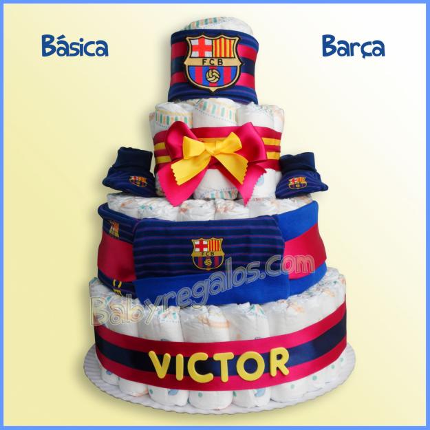 Tarta de pañales Barça
