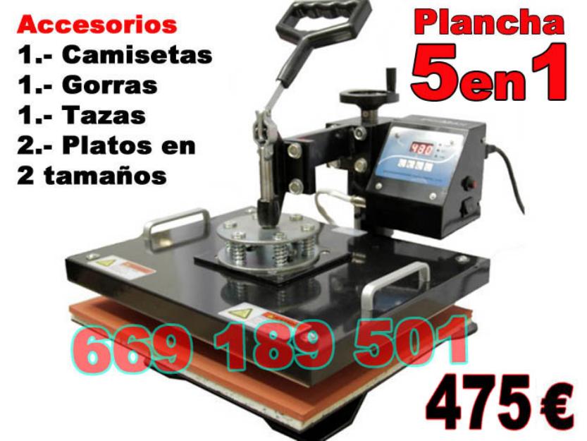 Prensa Plancha 5 en 1 para camisetas, tazas, gorras, platos nueva