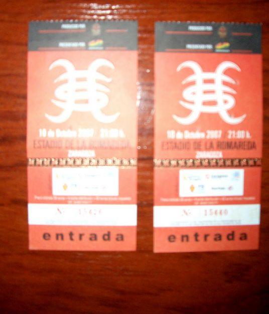 2 ENTRADAS HÉROES DEL SILENCIO CONCIERTO ZARAGOZA 10 OCTUBRE AL COMPRAR PULSERA POR 120 E