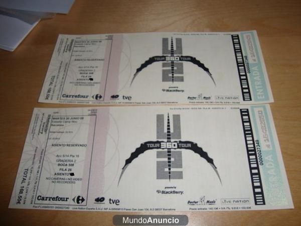 Entradas U2 Barcelona