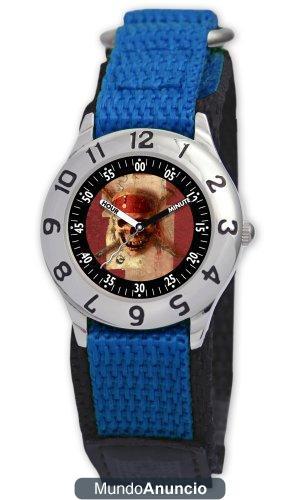 Disney 0803C009D009S501 - Reloj para niños de cuarzo, correa de textil color azul claro