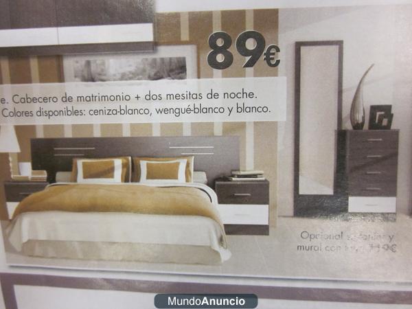 DORMITORIO DE MATRIMONIO MODERNO POR ¡¡¡89€!!