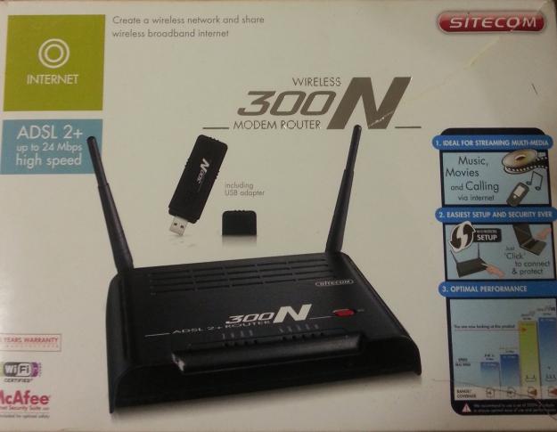 Modem router wireless sitecom 300n wl 546 + usb dongle - perfecto con caja