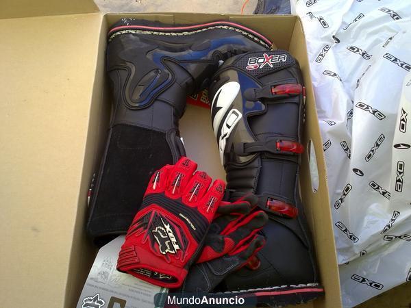 botas  AXO y guantes FOX  de cross o enduro (economico)