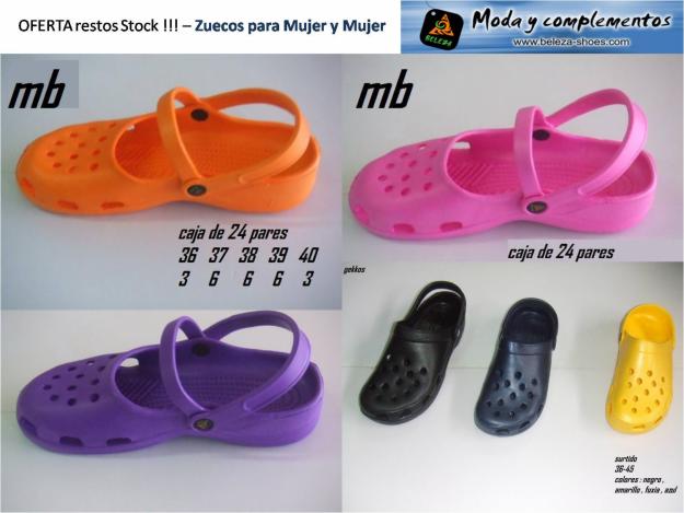 Zuecos en OFERTA, restos de Stock