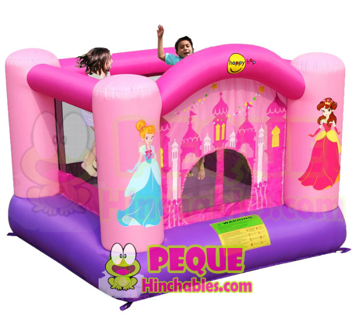 Mini castillo hinchable princdesas disney con turbina y red de seguridad incluida 5 metros