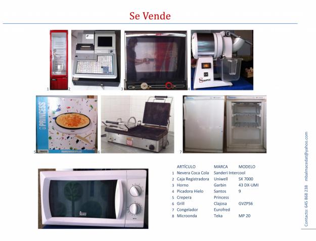 SE VENDE MAQUINARIA POR CIERRE (Lote o por unidad)