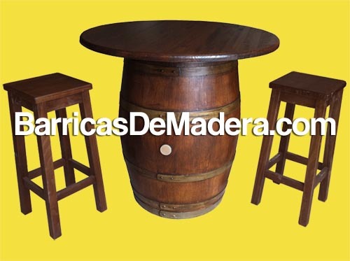 Barrica mesa, barril con tapa