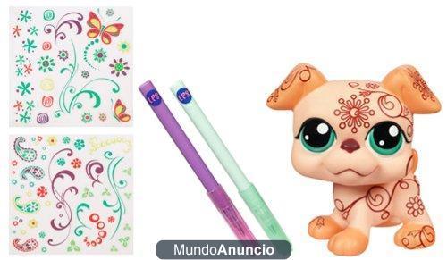 Hasbro Littlest Pet Shop Deco pet Perro - Mascota de juguete de gran tamaño personalizable (12 cm, incluye pegatinas y p