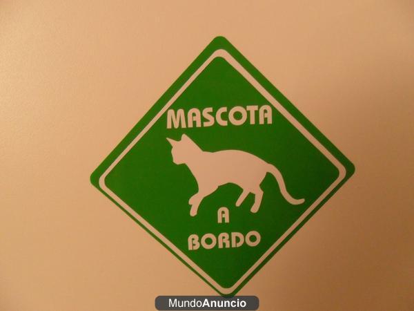 pegatina mascota a bordo con nombre personalizado sticker adhesivo vinilo personalizado perro gato  animales