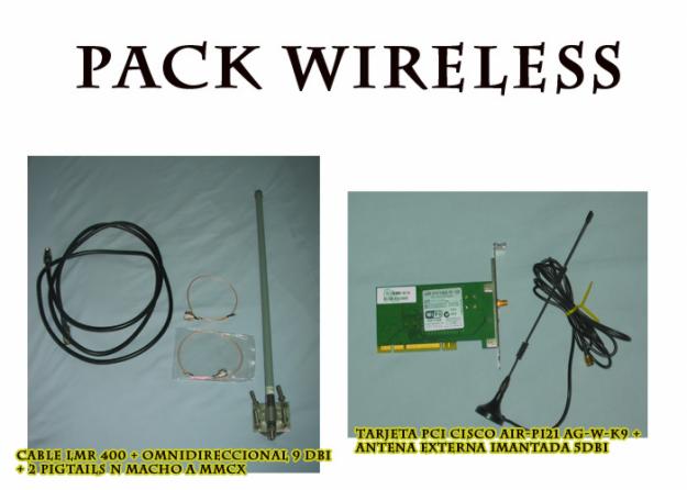 Antena wifi mas cables con tarjeta PCI cisco