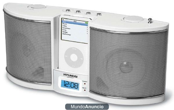 Altavoces con Radio Despertador para iPod Hyundai HMR-KBB1IP.