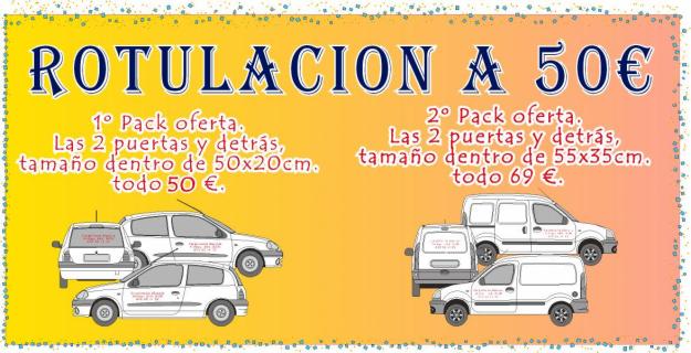 Ejemplos de ofertas, rotulacion de vehículos, pegatinas coche, furgonetas.