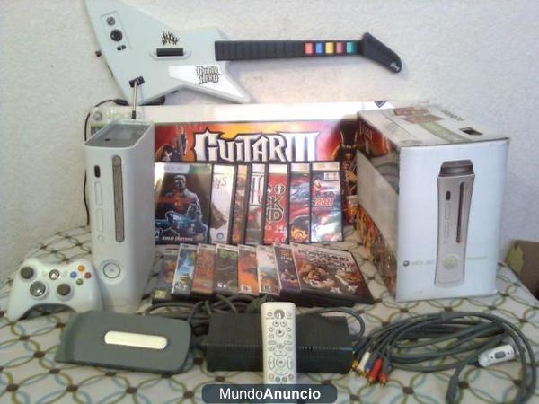 SE VENDE XBOX360+GUITARRA+MANDO