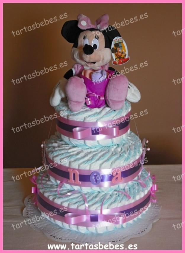 Tartas de pañales personalizadas con el nombre del bebe