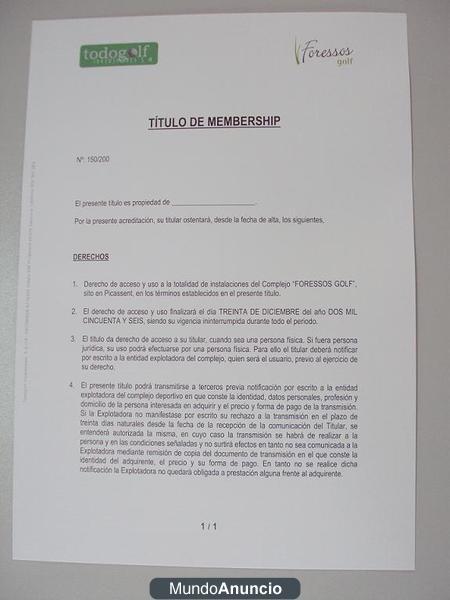 Vendo 3 derechos de acceso al Complejo \