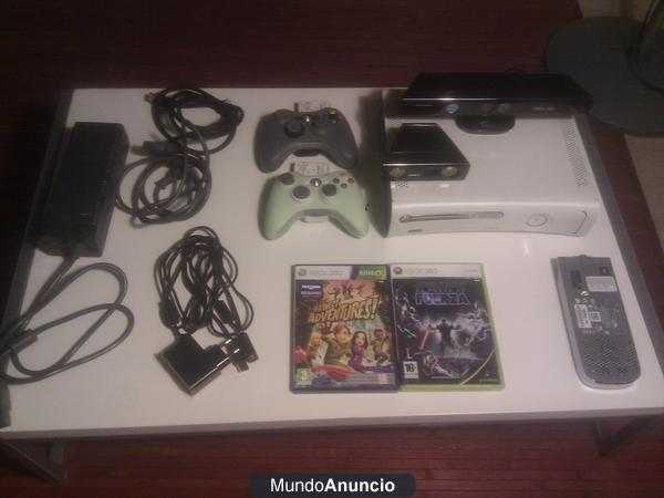 XBOX360 + Kinect + CoolRunner instalado + 2 Mandos y 300GB