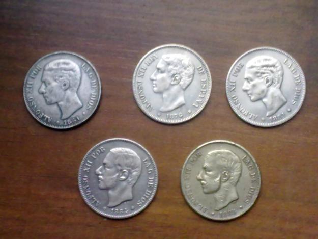 monedas de plata de todos los años desde el 1783 hasta el 1885