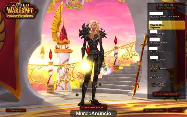 Vendo cuenta wow con 7pjs lvl 85