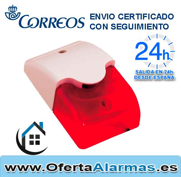 Sirena Color Rojo con luz y sonido para Alarma sin Cuotas