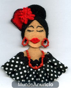 broches de flamencas en fieltro complementos