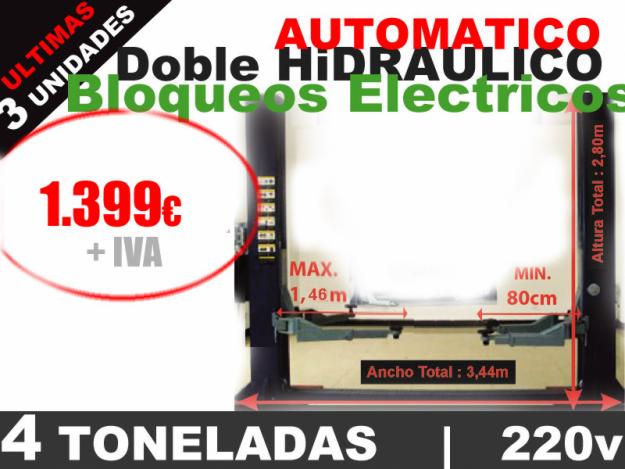 elevador 2 dos columnas 4.2T 1399€ Nuevos 220v monofasico AUTOMATIZADOS