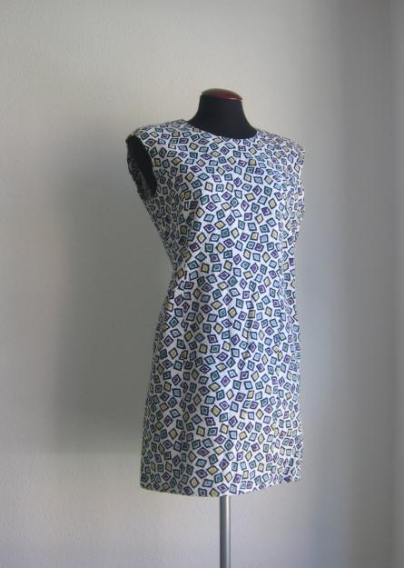 60s 70s Vestido  vintage de algodon pique