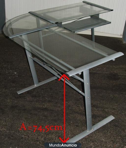 Escritorio - Mesa grande de oficina ideal para ángulo (157cm/157cm) con una silla gratis...OFERTA