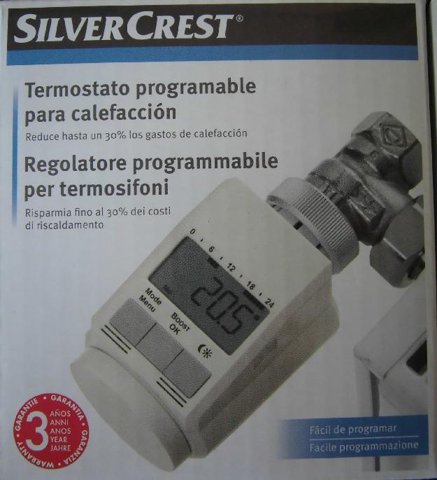 Cabezal termostático programable (cronotermostato) para radiador de calefacción