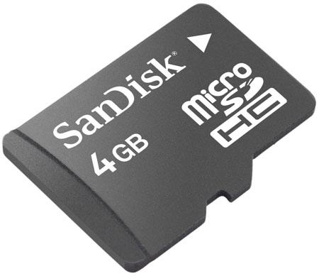 Memoria 4G MicroSD Scandisk Nueva