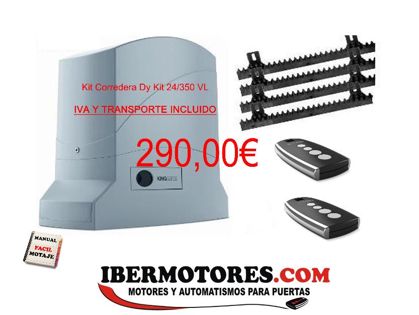 Kit motor automatismo para puertas Corredera Dy Kit 24/350 VL