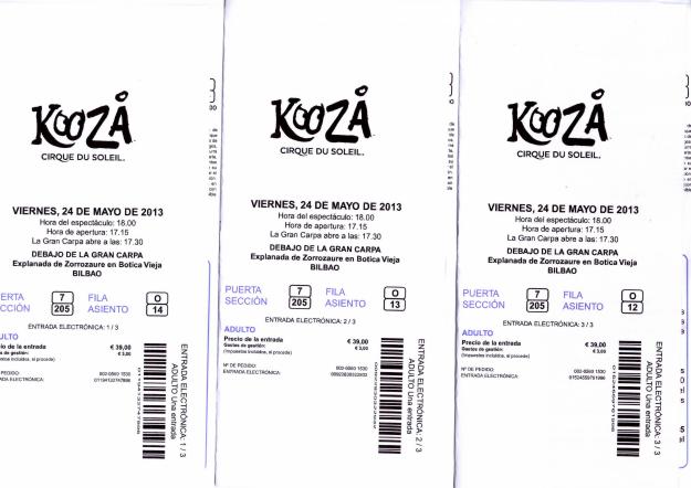 Entradas Circo del Sol viernes 24 Bilbao