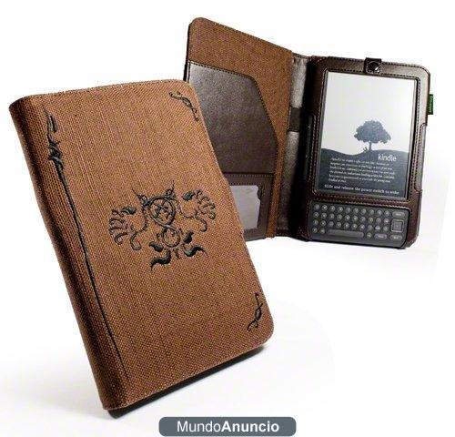 Eco -Nique - Funda de cáñamo natural para Kindle Keyboard, color marrón con detalle en negro