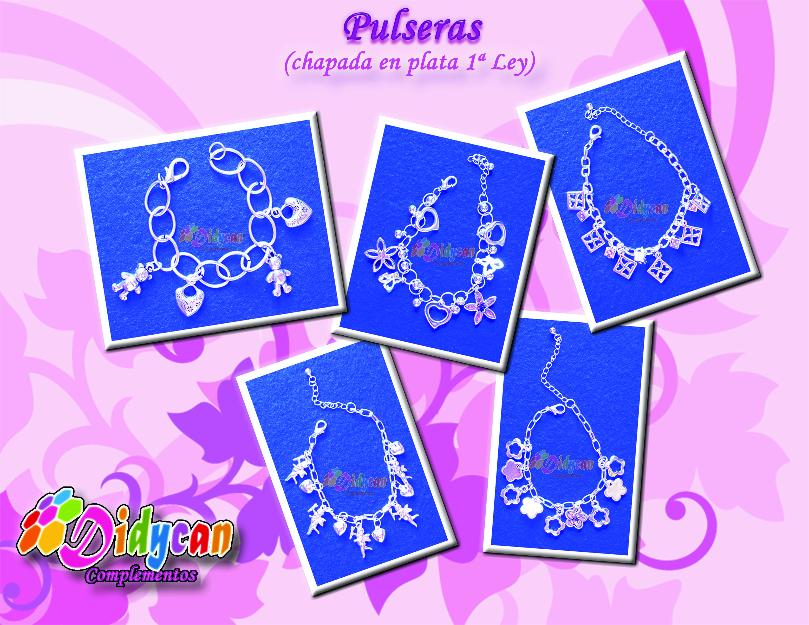 Pulseras chapada en plata de 1ª ley