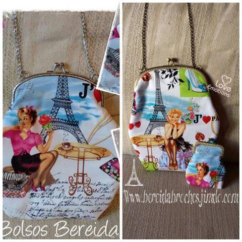 bolsos de boquilla con telas patchwork