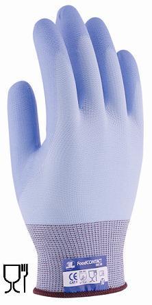 Guantes PU nylon cubierto punta dedos, Planas