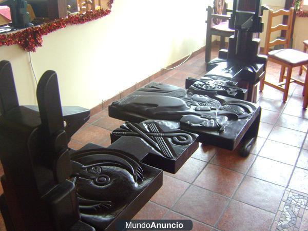 Mesa de madera maciza exotica