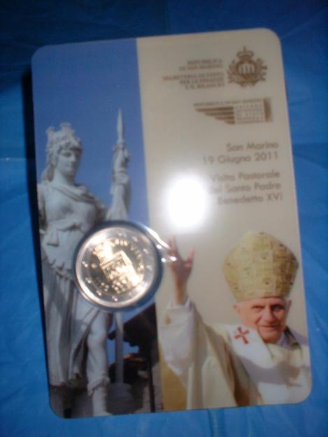 San Marino, 2 euros FDC 2011: Visita a San Marino del Santo Padre Benedicto XVI.