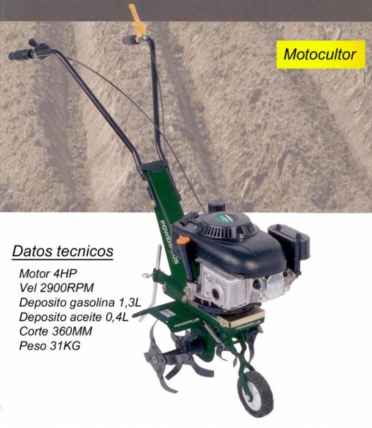 Motocultor.Cultivador motorizado de gasolina 118 cm3