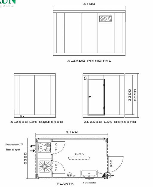 Caseta de obra con WC y Ducha