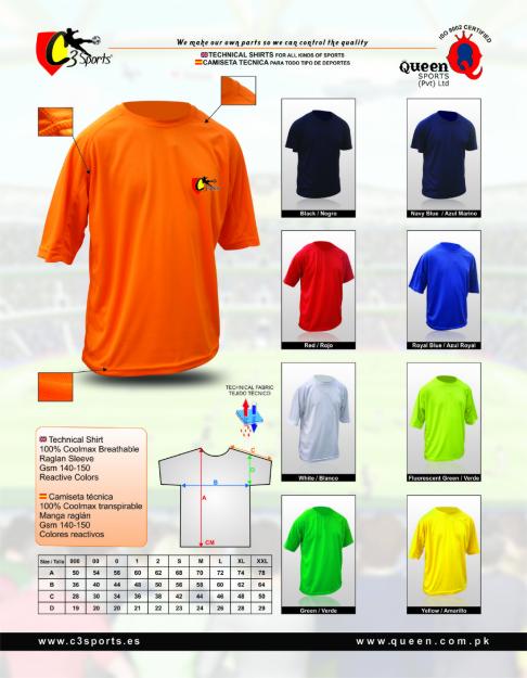 Camiseta tecnica, Transpirable, COOLMAX, ropa deportiva